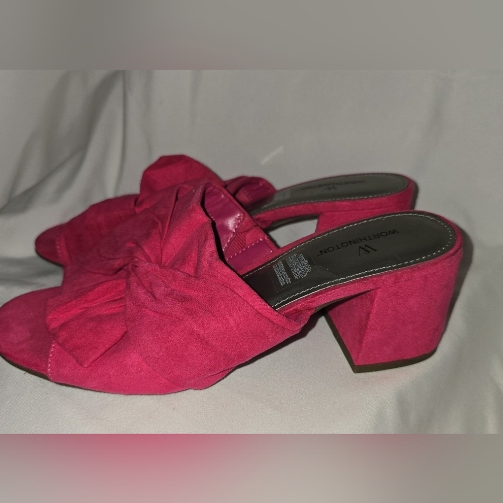 Worthington Pink Bow Mules Size 7.5 - Picture 3 of 5